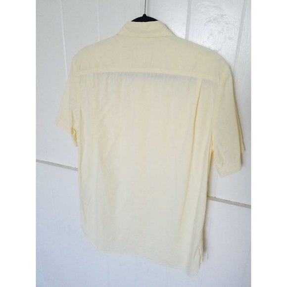 DENIM & SUPPLY Mens Regular Fit  S/S Button Front Logo Shirt M Light Yellow - Picture 4 of 8